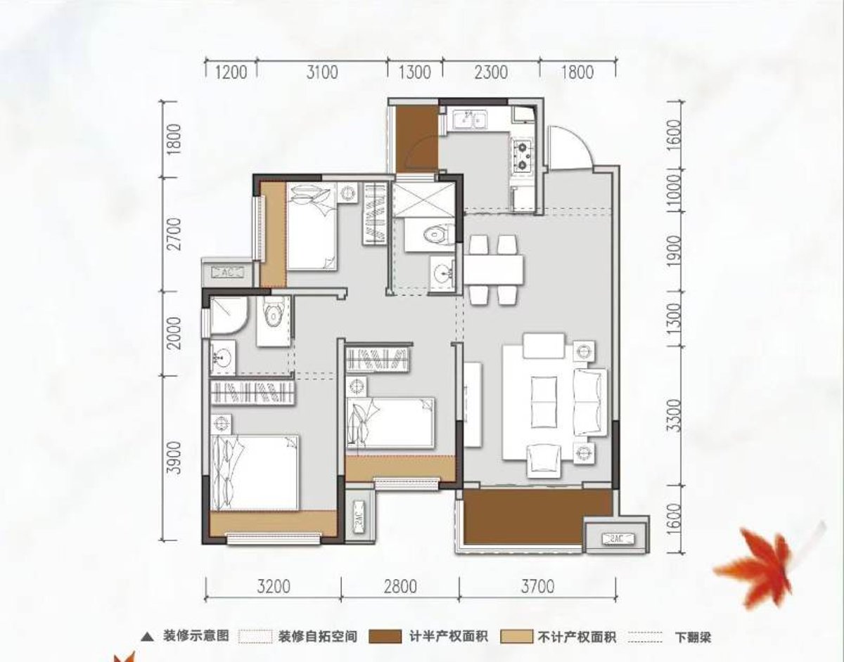 融创文旅城文岚府89㎡三房，南向毛坯，66.8万起 缩略图8