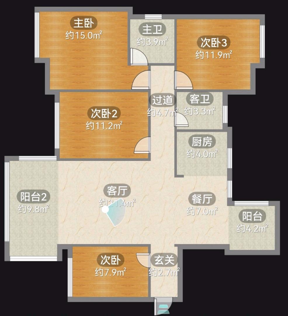 棠棣之华111㎡精装四房 万达斜对面诚意出售 缩略图9