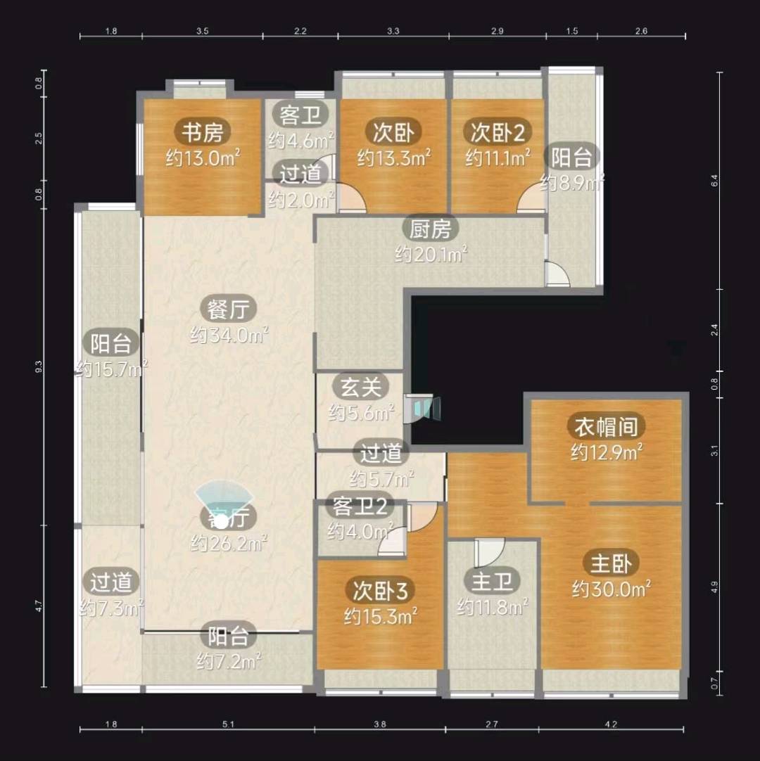 漓江畔一梯一户258㎡五房毛坯江景房 缩略图7